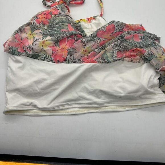 Coco Reef NWT Tropical Floral Mesh Halter Tankini Swim Top Size 38D - Picture 16 of 16